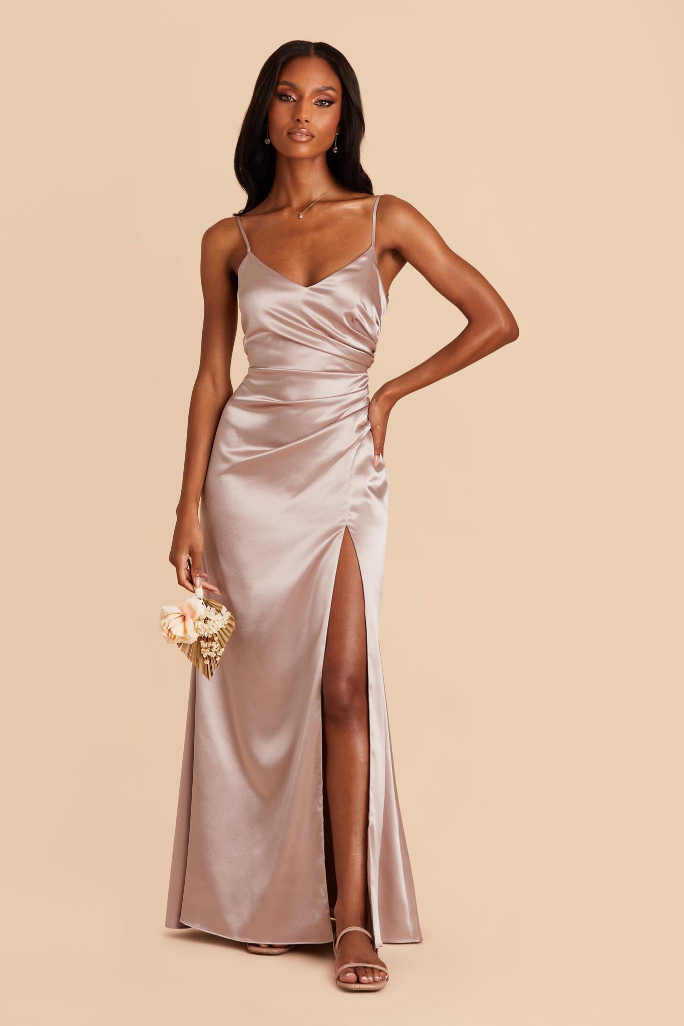 taupe bridesmaid dress